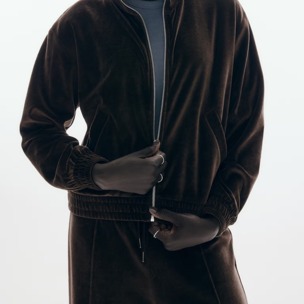 H&M Dark Brown Velour Jumpsuit